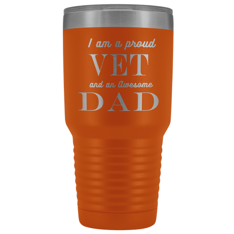 Image of Proud Vet, Awesome Dad Tumblers Orange