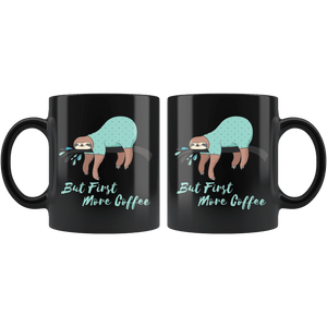 Sleepy Sloth Needs Coffee Drinkware 