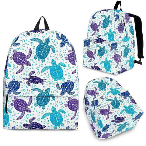 Image of Groovy Sea Turtle Back Pack V.1 backpack Backpack - Black - Small Pattern Adult (Ages 13+) 