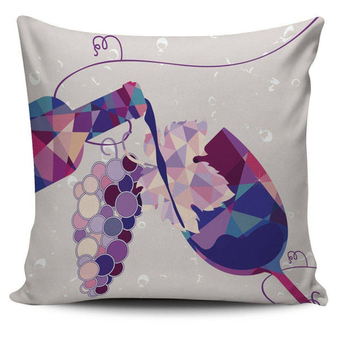 Image of Stylish Geometric Wine Bottle and Glass Pillow Covers Pillow Case Wine Bottle and Glass 1