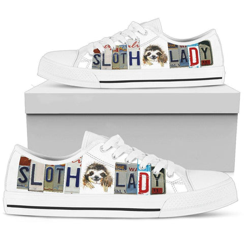 Image of Sloth Lady Low Top Canvas Shoes Shoes 