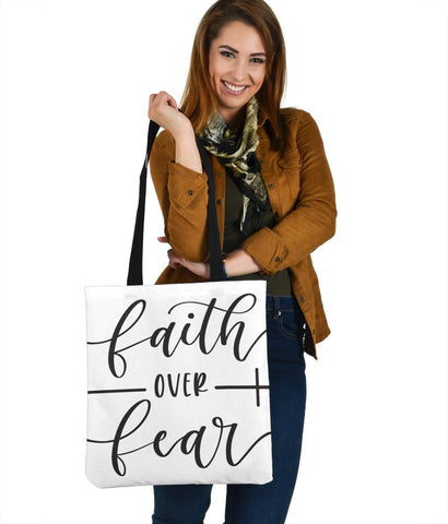 Image of Faith Over Fear Canvas Tote Tote Bag