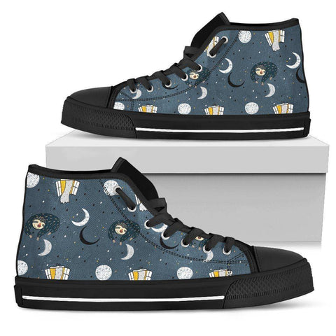 Image of Premium Sleeping Sloth Shoes | High and Low Top Available Shoes Mens High Top - Black - MBH US5 (EU38) 