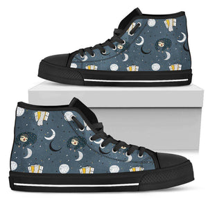 Premium Sleeping Sloth Shoes | High and Low Top Available Shoes Mens High Top - Black - MBH US5 (EU38) 