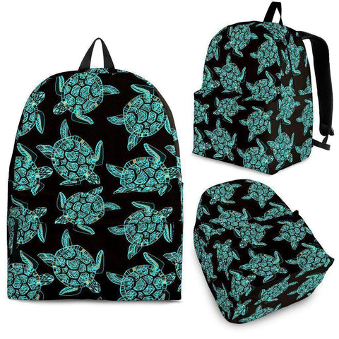 Image of Sea Turtle Backpack V2 backpack Backpack - Black - Large Pattern Adult (Ages 13+)