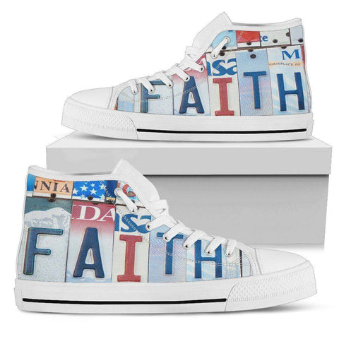 Image of Walk By Faith | Premium High Top Shoes Shoes Mens High Top - White - Mens White US5 (EU38) 