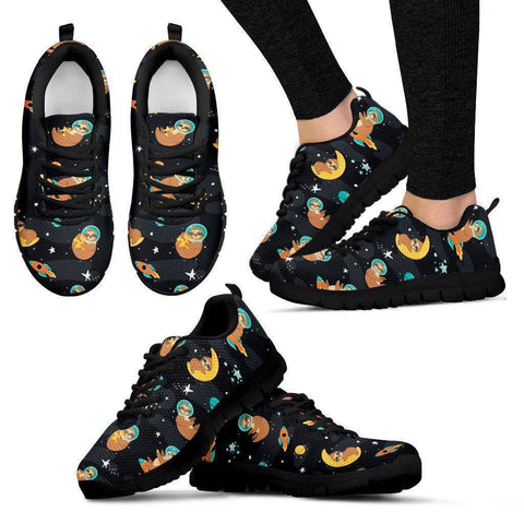 Image of Space Sloth Sneakers Sneakers Women's Sneakers - Black - Women US5 (EU35) 