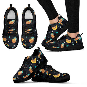 Space Sloth Sneakers Sneakers Women's Sneakers - Black - Women US5 (EU35) 