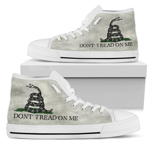 Image of Dont Tread On Me Canvas Shoes V.2 Shoes Womens High Top - White - White Sole US5.5 (EU36)