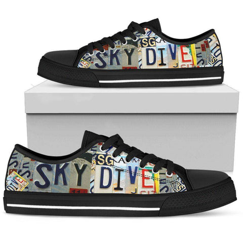 Image of Sky Dive | Premium Low Top Shoe shoes Womens Low Top - Black - Black US5.5 (EU36) 