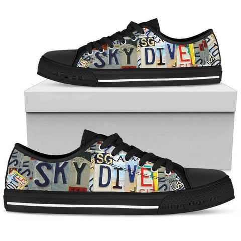 Image of Sky Dive | Premium Low Top Shoe shoes Womens Low Top - Black - Black US5.5 (EU36)