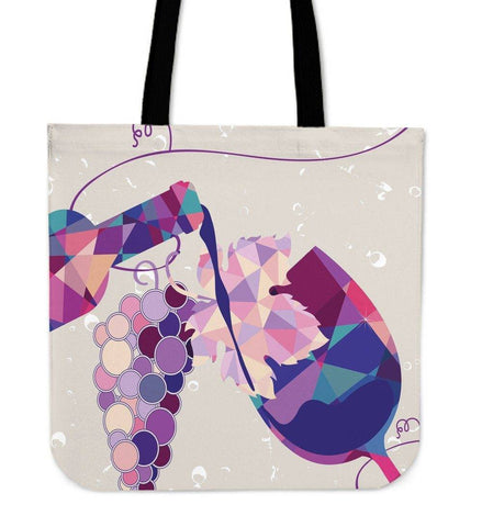 Image of Wine Bottle and Glass Tote | Perfect For Wine Lovers Tote Bag Wine Tote 1