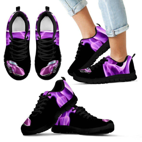 Image of Amazing Kids Race Car Shoes Kid's Sneakers - Black - Purple Race Car 11 CHILD (EU28)