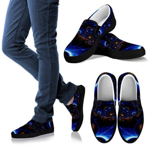 Epic Fractals V.1 Shoes Women's Slip Ons - Black - W US6 (EU36) 