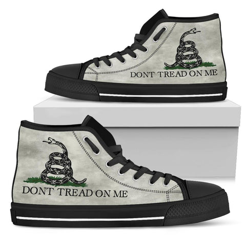 Image of Dont Tread On Me Canvas Shoes V.2 Shoes Womens High Top - Black - Black Sole US5.5 (EU36)