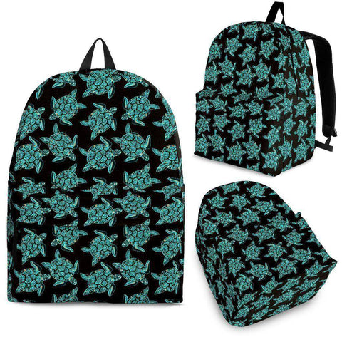 Image of Sea Turtle Backpack V2 backpack Backpack - Black - Small Pattern Adult (Ages 13+) 