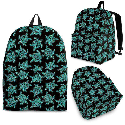 Image of Sea Turtle Backpack V2 backpack Backpack - Black - Small Pattern Adult (Ages 13+)