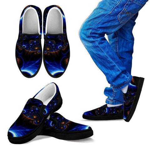 Image of Epic Fractals V.1 Shoes Kid's Slip Ons - Black - K 11 CHILD (EU28) 