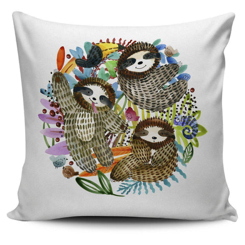 Image of Watercolor Sloth Pillow Cover Watercolor Sloth Pillow Cover 