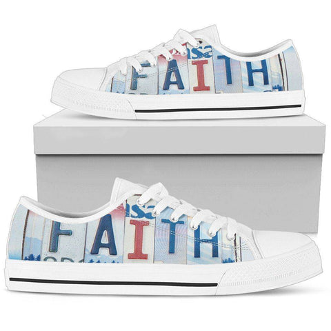Image of Walk By Faith | Premium Low Top Shoes Shoes Mens Low Top - White - Mens White US5 (EU38) 