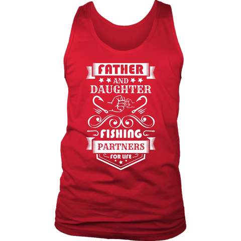 Image of Father and Daughter Fishing Partners T-shirt District Mens Tank Red S