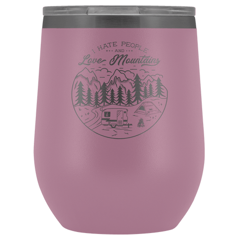Image of Love The Mountains | Wine Tumbler Wine Tumbler Light Purple 