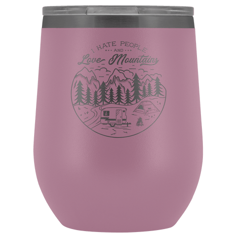 Image of Love The Mountains | Wine Tumbler Wine Tumbler Light Purple