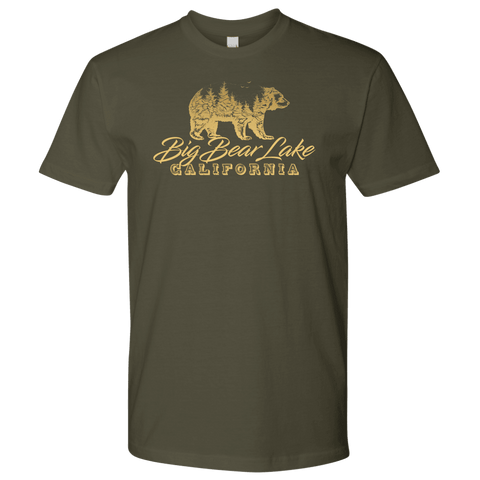 Image of Big Bear Lake California V.2, Mens, Gold T-shirt Next Level Mens Shirt Military Green S