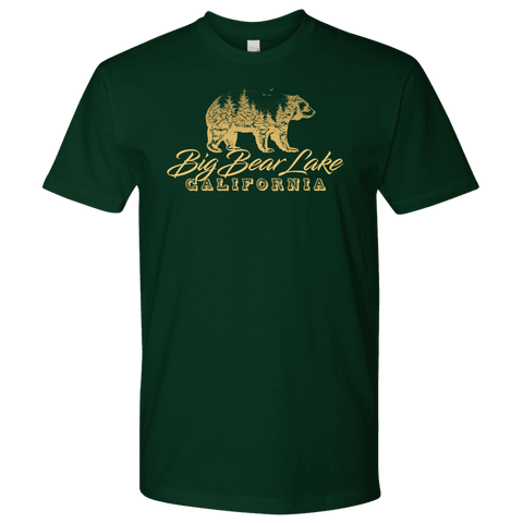 Image of Big Bear Lake California V.2, Mens, Gold T-shirt Next Level Mens Shirt Forest Green S