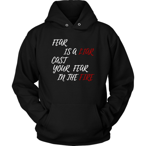 Image of Fear Is A LIAR! White T-shirt Unisex Hoodie Black S