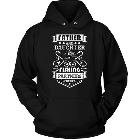 Image of Father and Daughter Fishing Partners T-shirt Unisex Hoodie Black S
