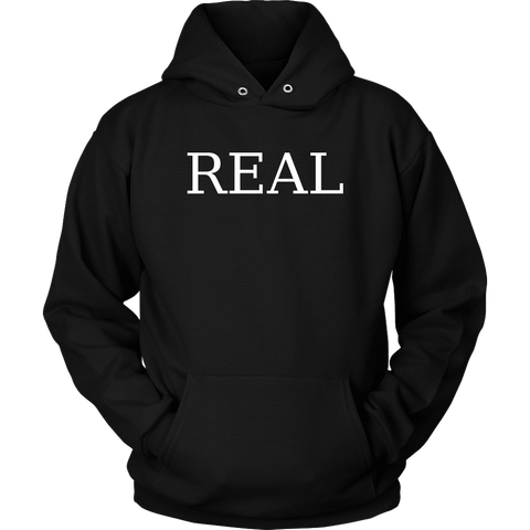 Image of Real T-shirt Unisex Hoodie Black S
