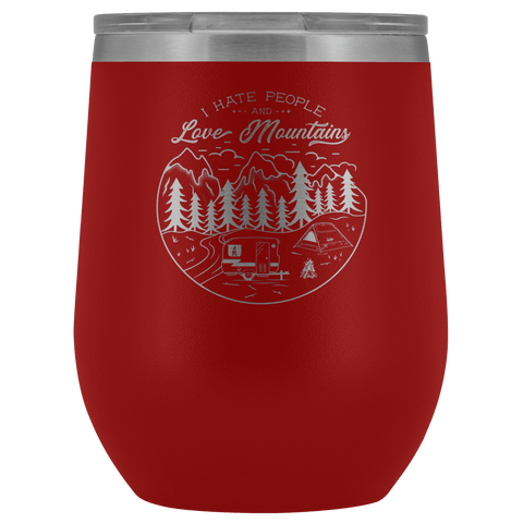 Image of Love The Mountains | Wine Tumbler Wine Tumbler Red 