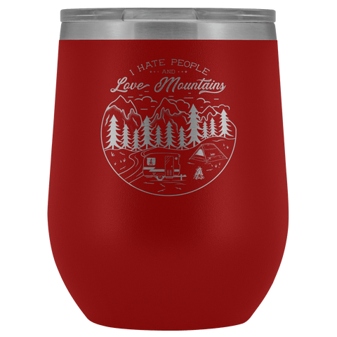 Image of Love The Mountains | Wine Tumbler Wine Tumbler Red