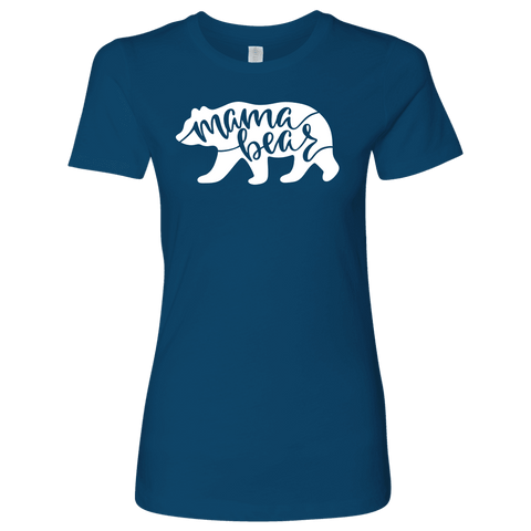 Image of Mama Bear Shirts T-shirt Next Level Womens Shirt Cool Blue S