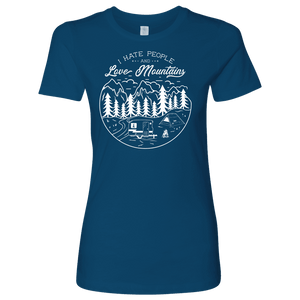 Hate Peeps, Love Mountains T-shirt Next Level Womens Shirt Cool Blue S