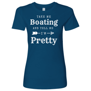 Take Me Boating Womens Shirts T-shirt Next Level Womens Shirt Cool Blue S