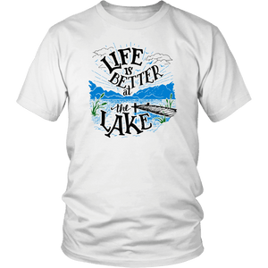 Life is Better At The Lake Men's Shirts T-shirt District Unisex Shirt White S