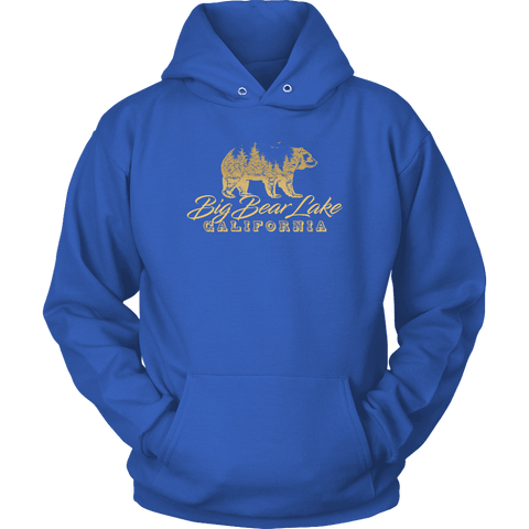 Image of Big Bear Lake California V.2, Gold, Hoodies Long Sleeve T-shirt Unisex Hoodie Royal Blue S