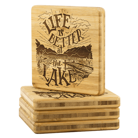 Image of Life is Better at the Lake Coasters Coasters