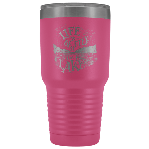 Image of Life is Better at the Lake | 30 oz. tumbler Tumblers Pink