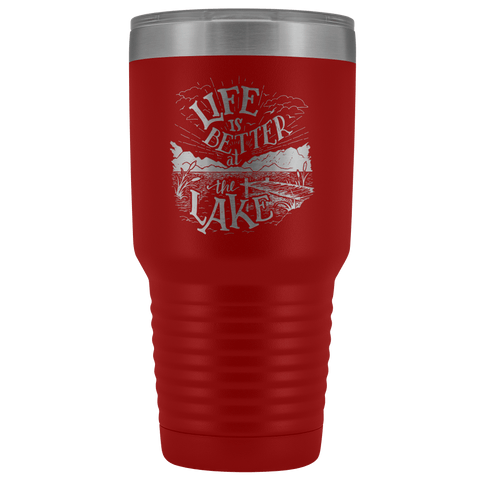 Image of Life is Better at the Lake | 30 oz. tumbler Tumblers Red