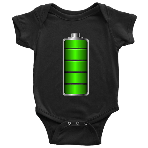 Image of Fully Charged Onsies T-shirt Baby Bodysuit Black NB