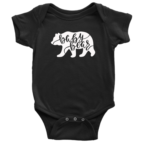 Image of Baby Bear Shirts and Onesies T-shirt Baby Bodysuit Black NB