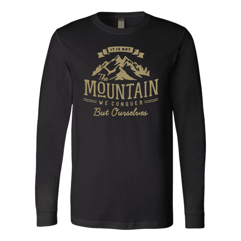 Image of We Conquer Ourselves, Long Sleeve and Hoodies T-shirt Canvas Long Sleeve Shirt Black S