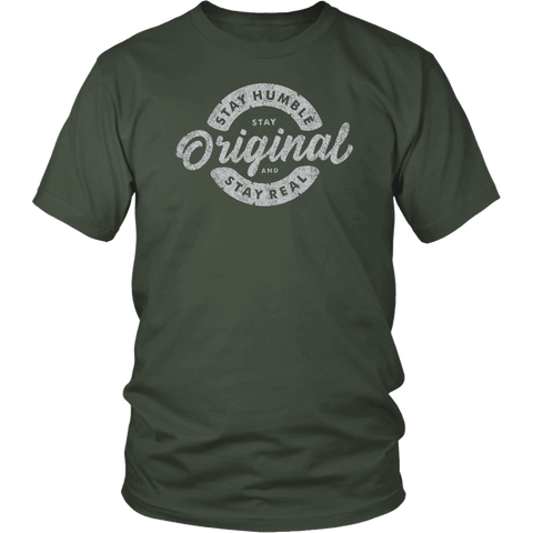 Image of Stay Real, Stay Original Mens Shirts T-shirt District Unisex Shirt Olive S