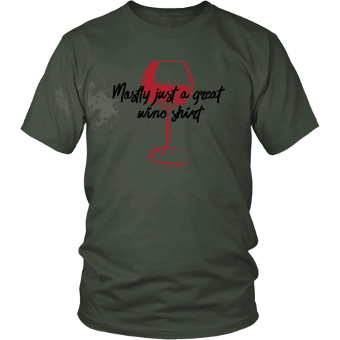 Image of Mostly Wine Shirt T-shirt District Unisex Shirt Olive S