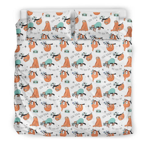 Image of Sloth Pattern Bedding bedding Bedding Set - Beige - Sloth Pattern 1 US King