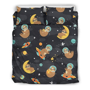 Space Sloth Premium Bedding bedding Bedding Set - Black - Space Sloth US Queen/Full 