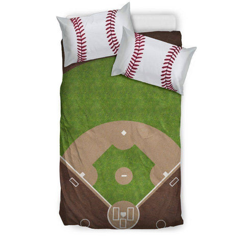 Image of Awesome Baseball Bedding, Black Bedding Set - Black - Black US Twin
